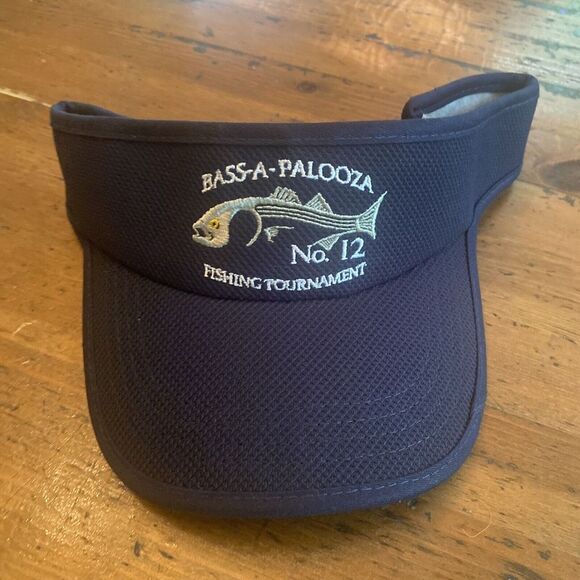 Bass-A-Palooza Fishing‎ Tournament #12 Visor Hat USA Flag Long Island Sound CT - Picture 1 of 8